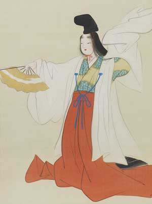 上村松園「古代舞姫図」（部分）