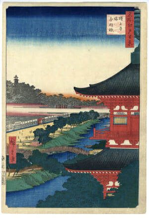 広重「名所江戸百景　増上寺塔赤羽根」