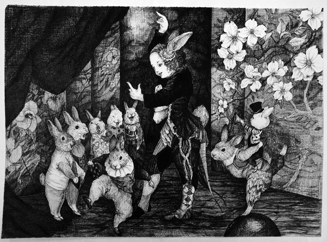 北川麻衣子「祝い歌」33.5×24.5㎝ ボールペン