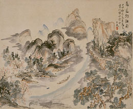 青木木米「兎道朝暾図」（東京国立博物館蔵）