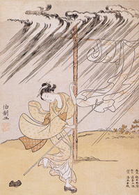 鈴木春信「夕立」