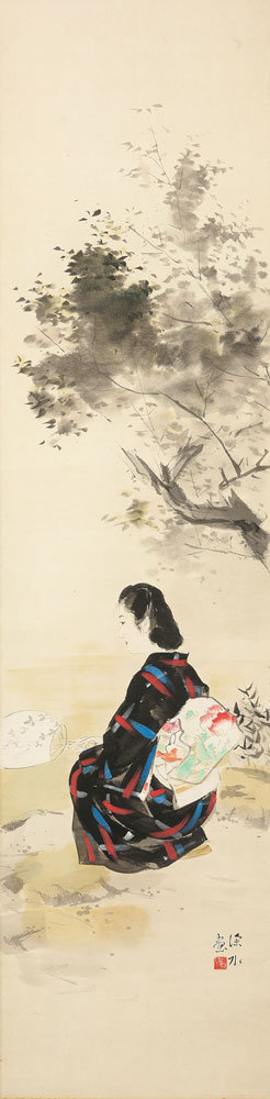 伊東 深水 「汀の夏」