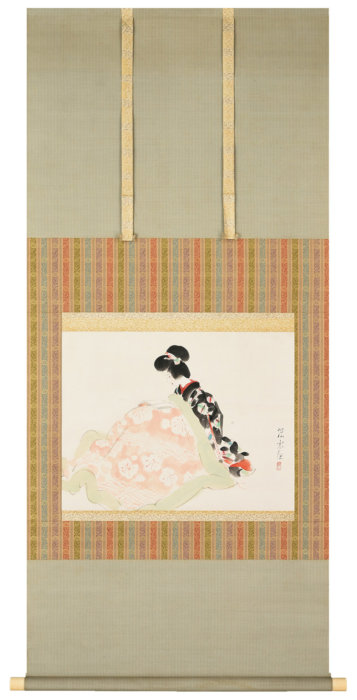 伊東 深水「こたつ」