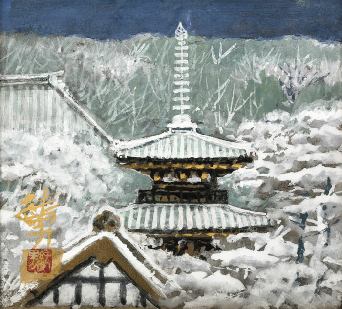 後藤 純男「新雪上ル大和」