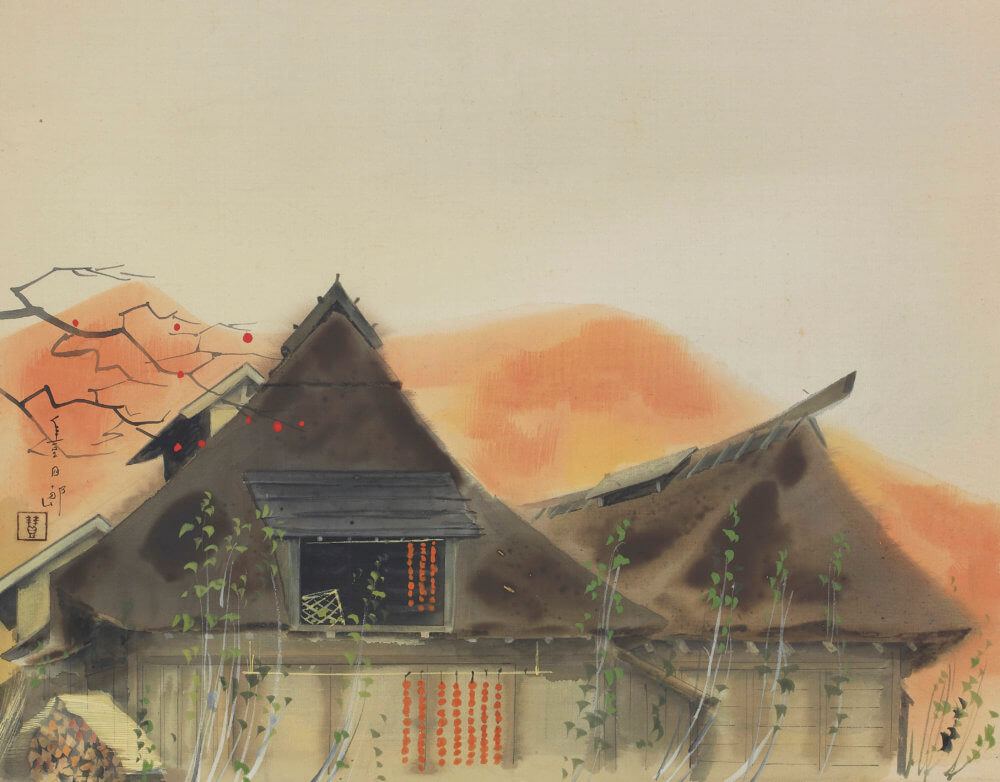 福田 豊四郎「柿時雨」　価格200,000円（税込）