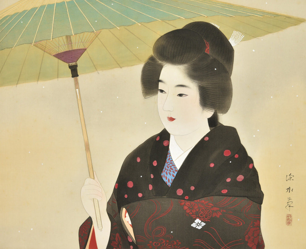 伊東 深水「みぞれ」 　※価格はお問い合わせください