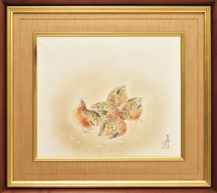 前田 青邨「鶉」