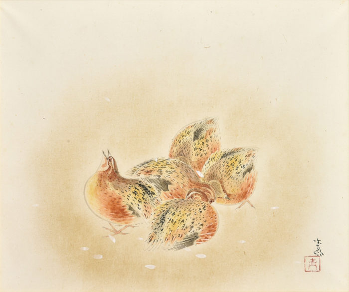 前田 青邨「鶉」