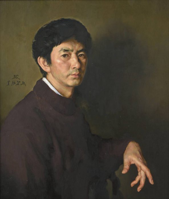 牧野 邦夫「セーターの自画像」