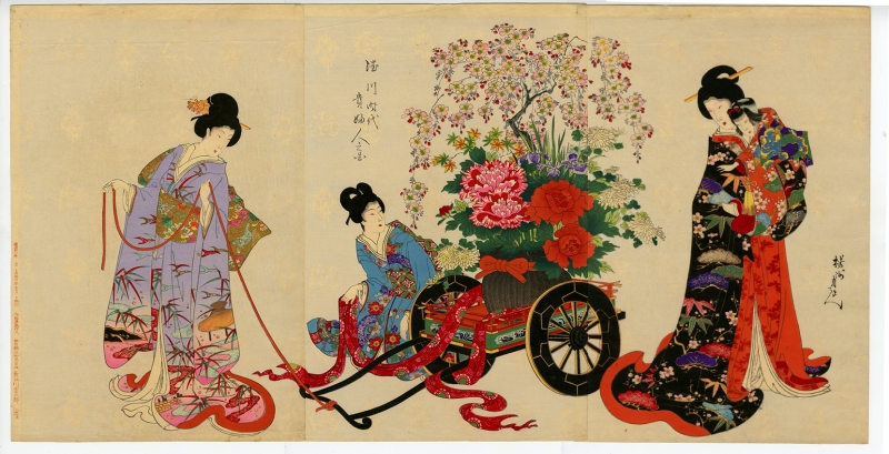 周延「徳川時代　貴婦人の図　花車」　価格 20,000円（税込）