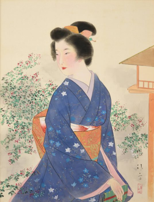 鏑木 清方「萩の園」