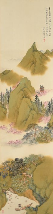 小室 翠雲「武陵桃源図 楓林停車図」