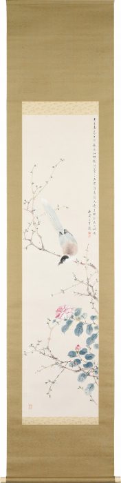 小室 翠雲「佳禽趂春図」