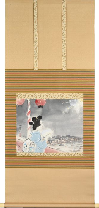 伊東 深水「花火」