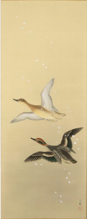 川崎 小虎「雪中小鴨」