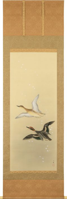 川崎 小虎「雪中小鴨」
