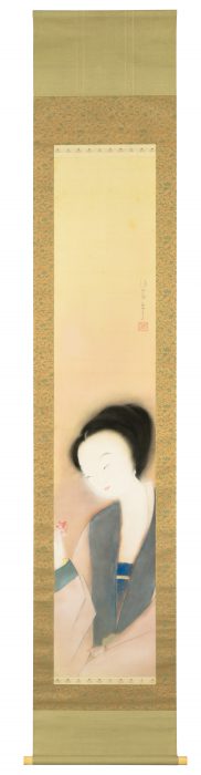北野 恒富「桃花」