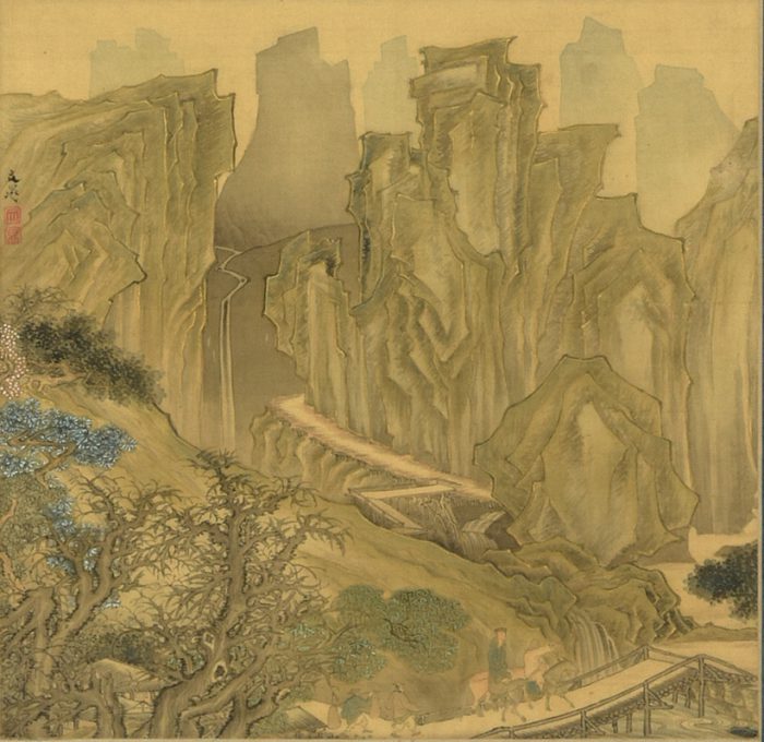 谷 文晁「金碧山水」