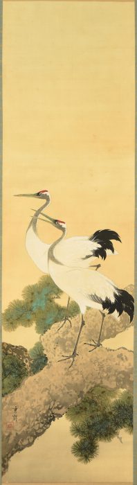 池上 秀畝「松上雙鶴」