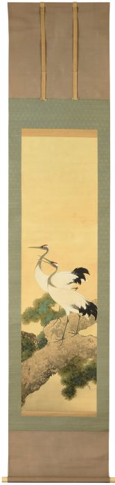 池上 秀畝「松上雙鶴」