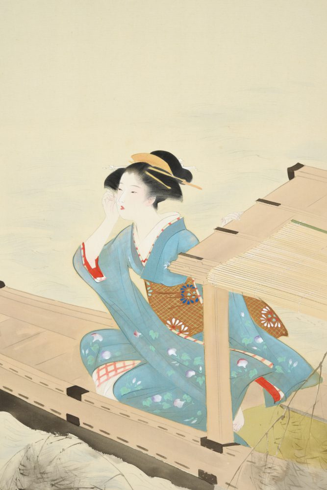 鏑木清方「岸の柳」（部分）