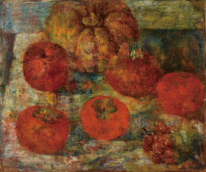 川口 軌外「静物（野菜と果物）」