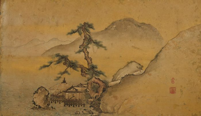 雲谷等顔「山水図風炉先屏風」