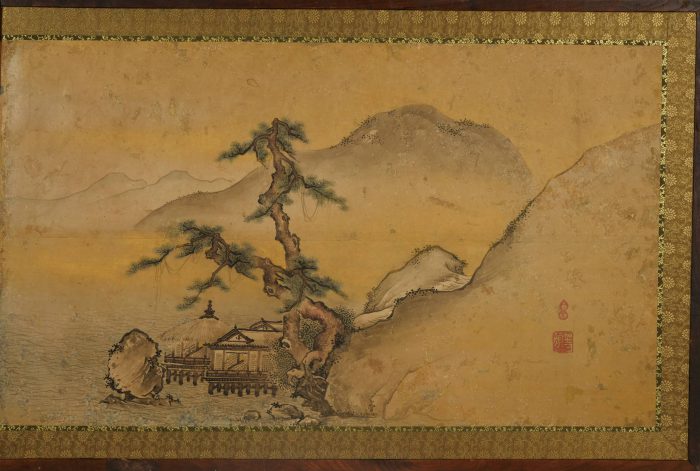 雲谷等顔「山水図風炉先屏風」